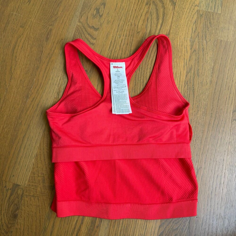 WILSON Everyday Brami Tennis Tank Top Sports Bra Infrared Red Small - Picture 9 of 11